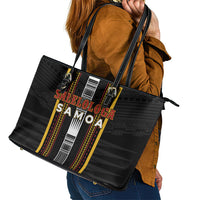 Salelologa Samoa Leather Tote Bag Samoan Tribal Pattern LT05 - Polynesian Pride