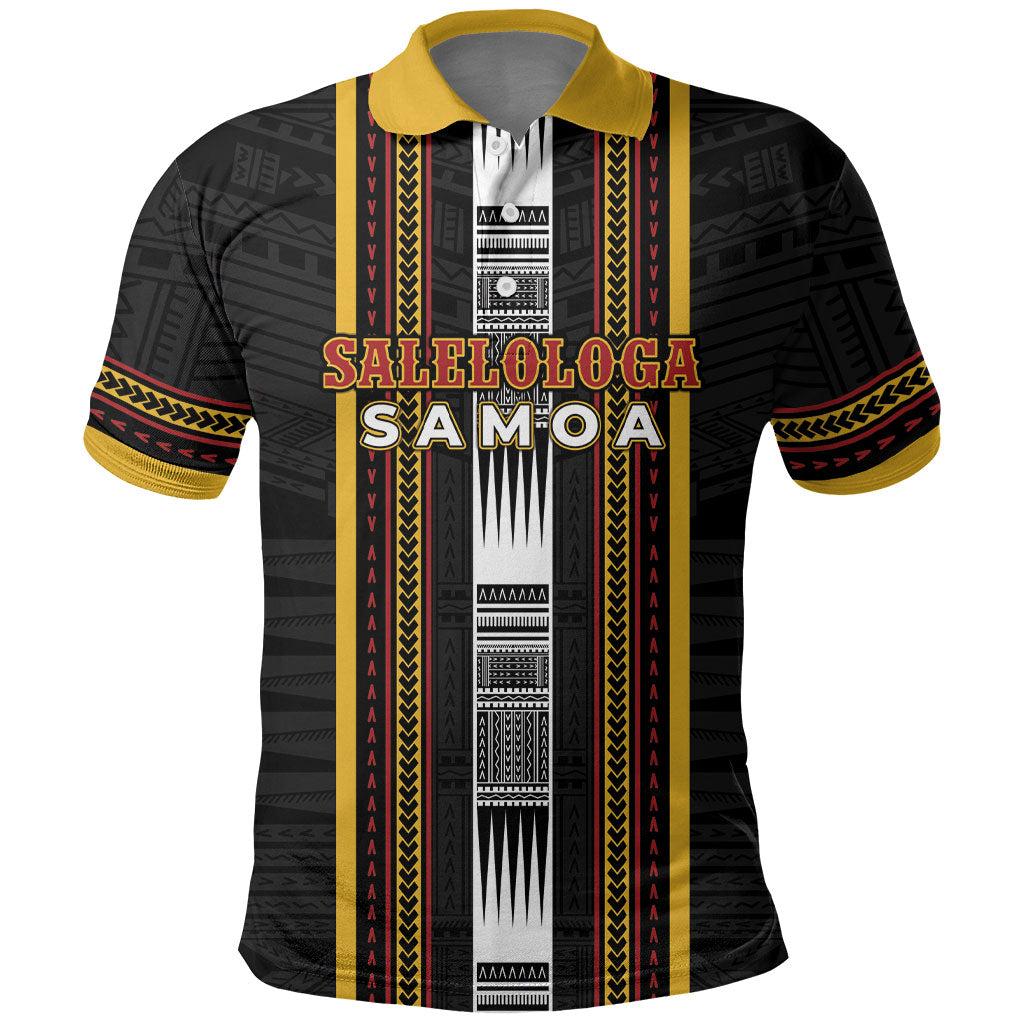 Personalised Salelologa Samoa Polo Shirt Samoan Tribal Pattern LT05 Black - Polynesian Pride