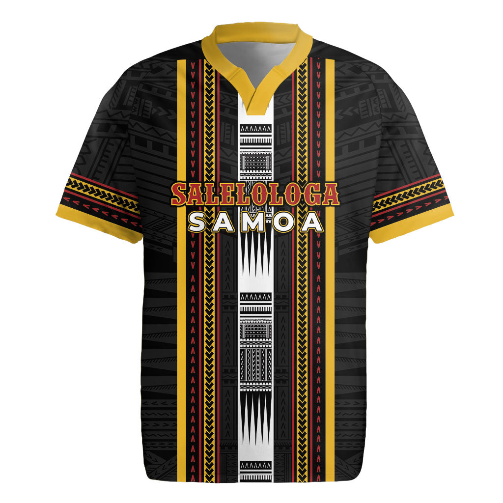 Personalised Salelologa Samoa Rugby Jersey Samoan Tribal Pattern LT05 Black - Polynesian Pride