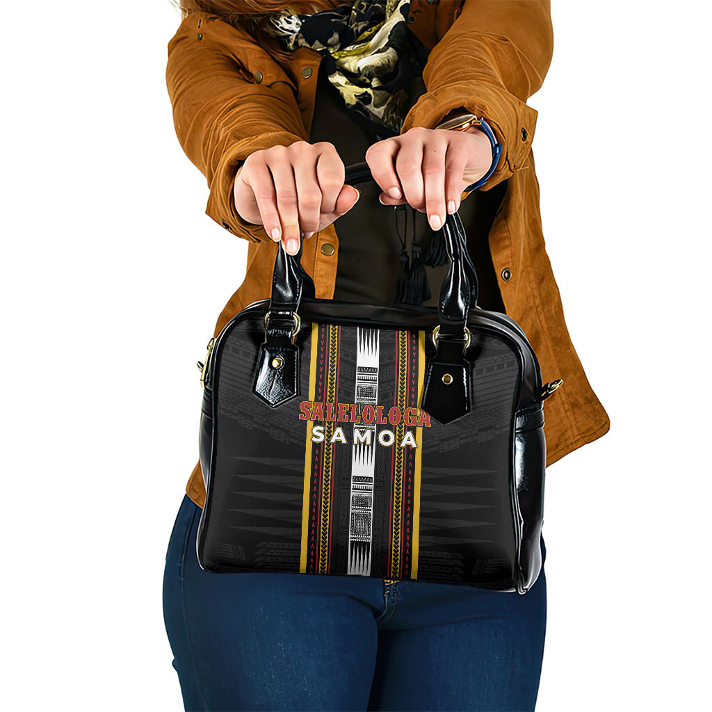 Salelologa Samoa Shoulder Handbag Samoan Tribal Pattern LT05 One Size Black - Polynesian Pride