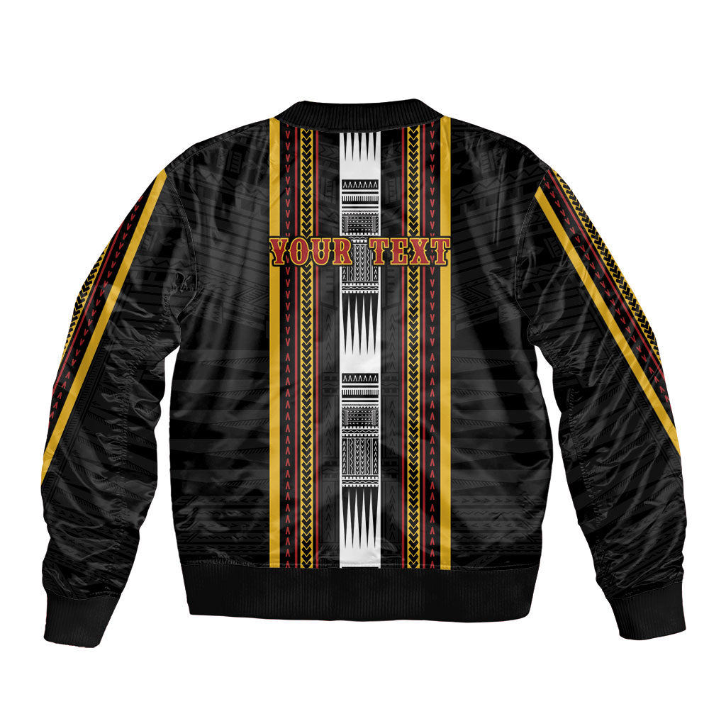 Personalised Salelologa Samoa Sleeve Zip Bomber Jacket Samoan Tribal Pattern LT05 - Polynesian Pride