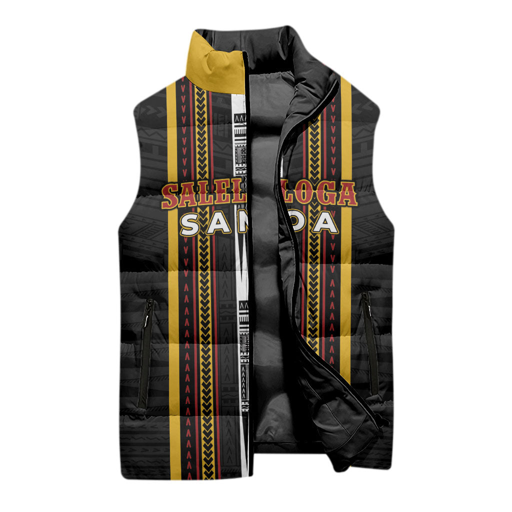 Personalised Salelologa Samoa Sleeveless Puffer Jacket Samoan Tribal Pattern
