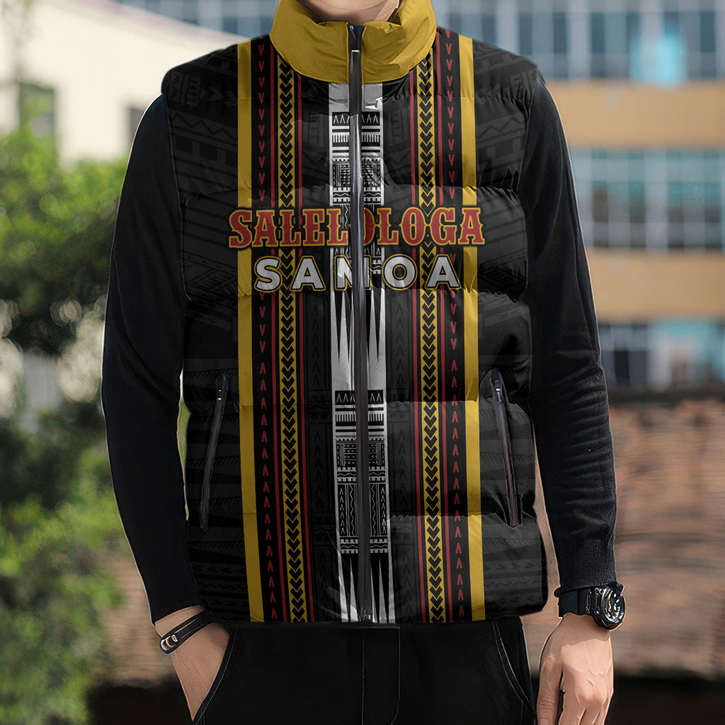 Personalised Salelologa Samoa Sleeveless Puffer Jacket Samoan Tribal Pattern