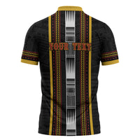 Personalised Salelologa Samoa Zipper Polo Shirt Samoan Tribal Pattern