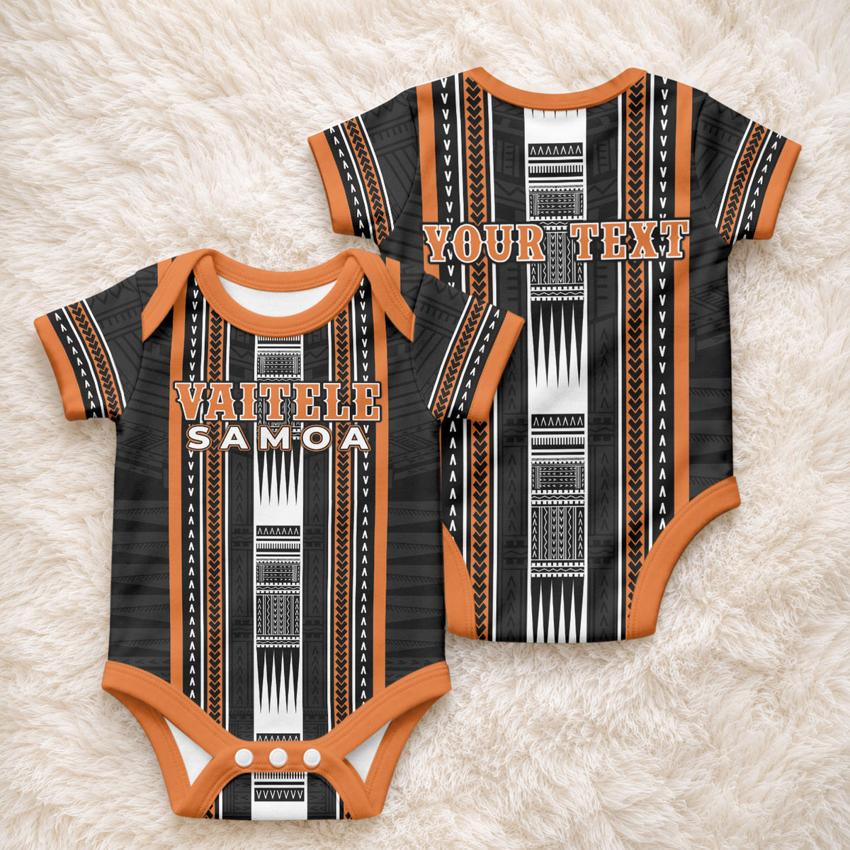 Personalised Vaitele Samoa Baby Onesie Samoan Tribal Pattern