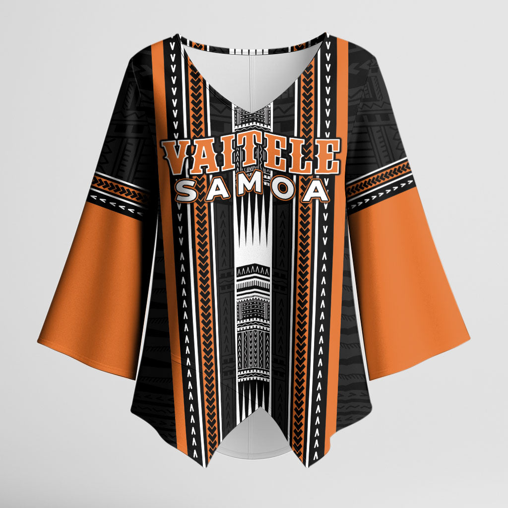 Personalised Vaitele Samoa Kimono Sleeve Blouse Samoan Tribal Pattern