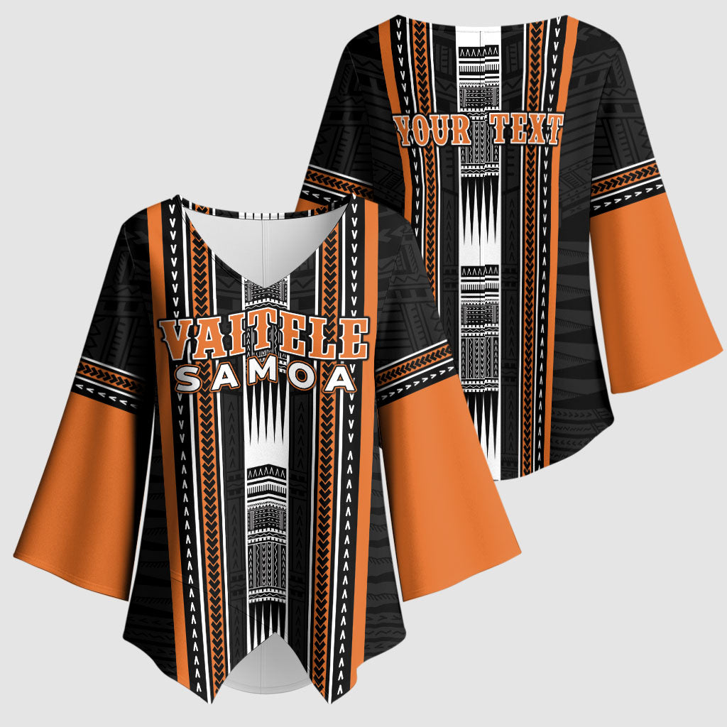 Personalised Vaitele Samoa Kimono Sleeve Blouse Samoan Tribal Pattern