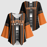 Personalised Vaitele Samoa Kimono Sleeve Blouse Samoan Tribal Pattern