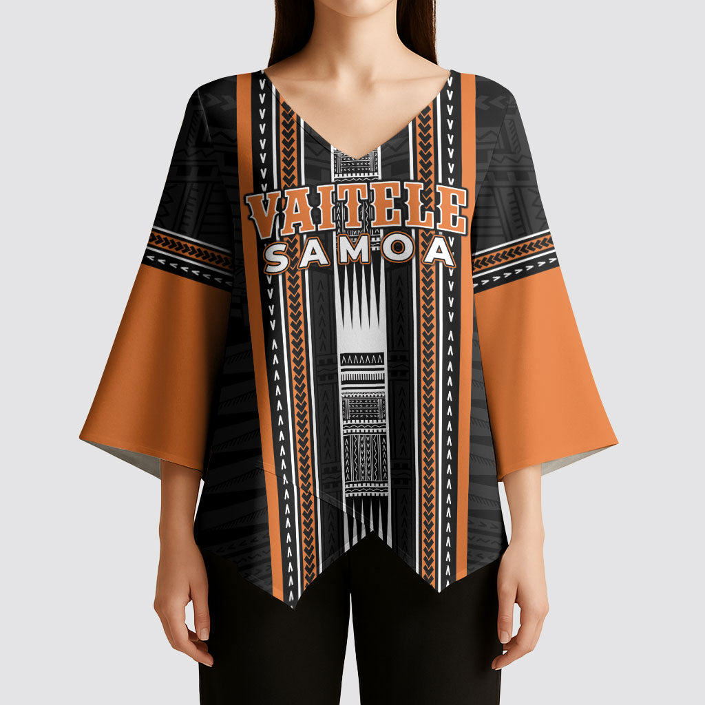 Personalised Vaitele Samoa Kimono Sleeve Blouse Samoan Tribal Pattern