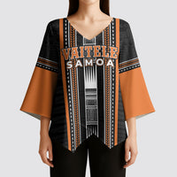 Personalised Vaitele Samoa Kimono Sleeve Blouse Samoan Tribal Pattern