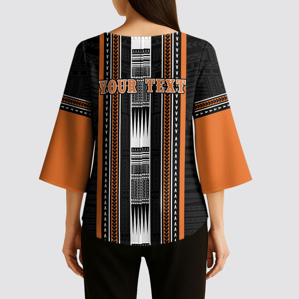 Personalised Vaitele Samoa Kimono Sleeve Blouse Samoan Tribal Pattern