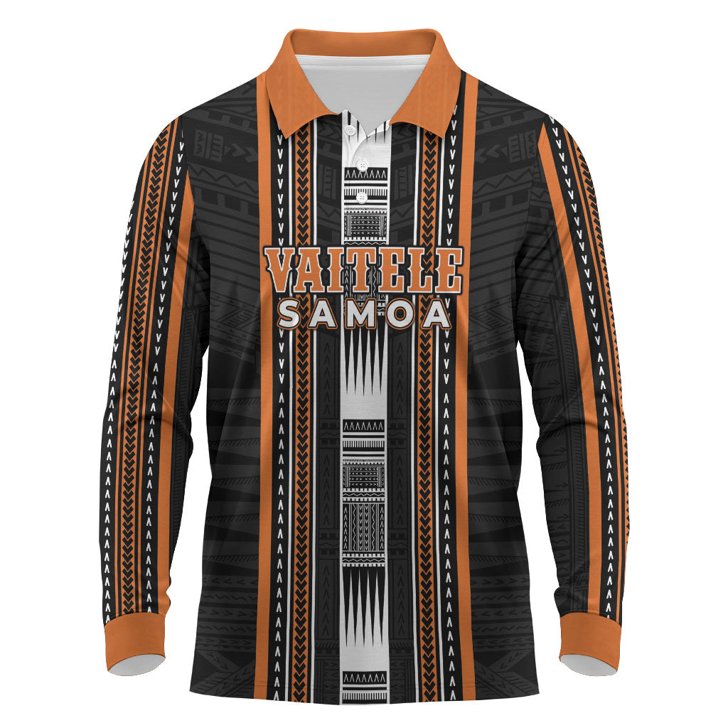 Personalised Vaitele Samoa Long Sleeve Polo Shirt Samoan Tribal Pattern