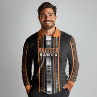 Personalised Vaitele Samoa Long Sleeve Polo Shirt Samoan Tribal Pattern