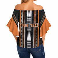 Personalised Vaitele Samoa Off Shoulder Wrap Waist Top Samoan Tribal Pattern LT05 - Polynesian Pride