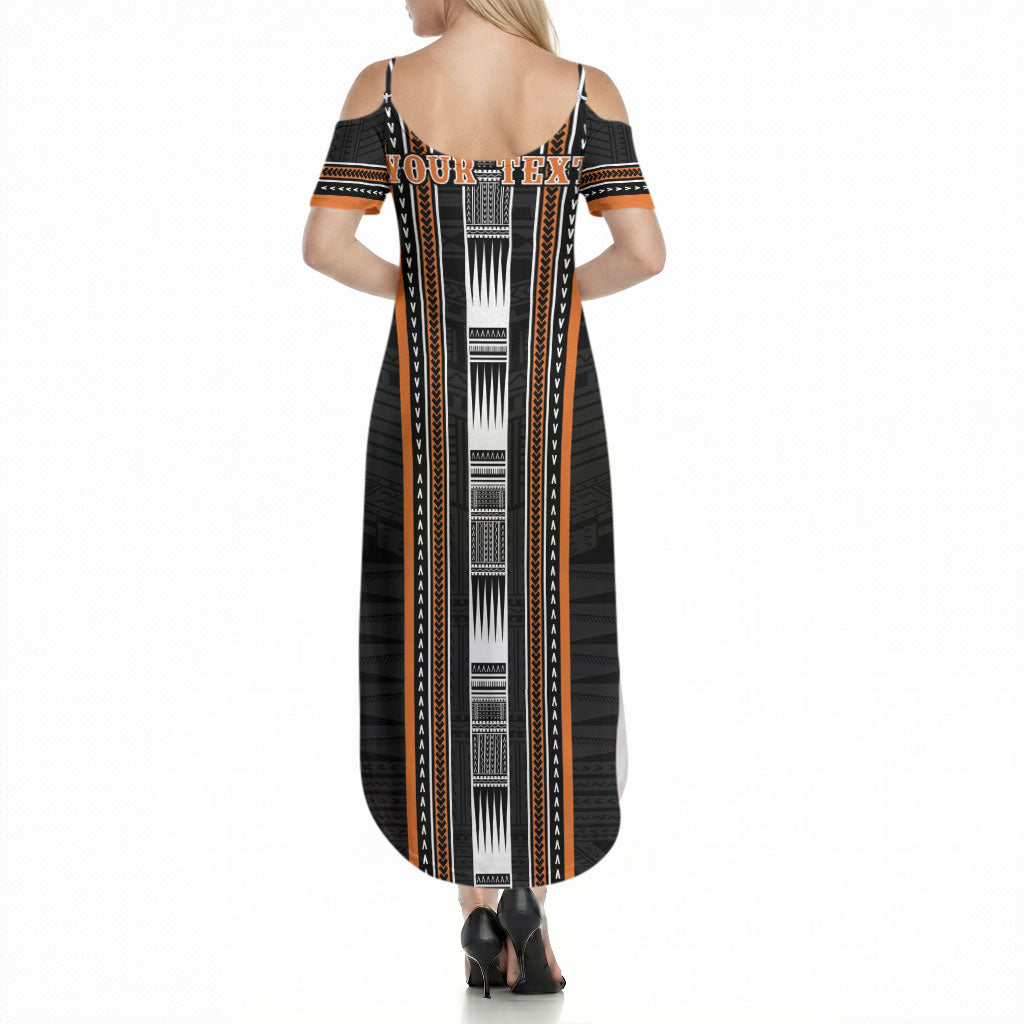 Personalised Vaitele Samoa Summer Maxi Dress Samoan Tribal Pattern