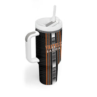 Personalised Vaitele Samoa Tumbler With Handle Samoan Tribal Pattern