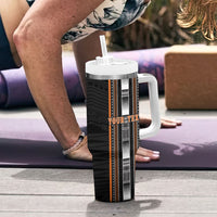 Personalised Vaitele Samoa Tumbler With Handle Samoan Tribal Pattern