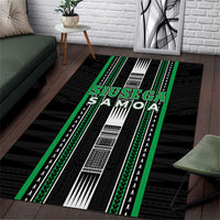 Siusega Samoa Area Rug Samoan Tribal Pattern LT05 Green - Polynesian Pride
