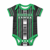 Personalised Siusega Samoa Baby Onesie Samoan Tribal Pattern LT05 Green - Polynesian Pride