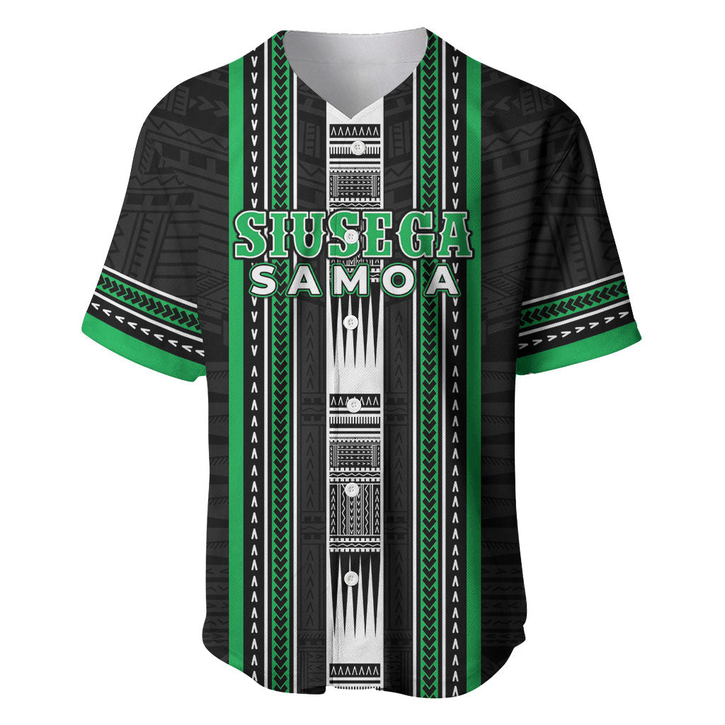Personalised Siusega Samoa Baseball Jersey Samoan Tribal Pattern LT05 Green - Polynesian Pride