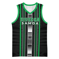 Personalised Siusega Samoa Basketball Jersey Samoan Tribal Pattern LT05 Unisex Green - Polynesian Pride