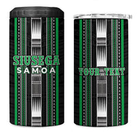 Personalised Siusega Samoa 4 in 1 Can Cooler Tumbler Samoan Tribal Pattern LT05 One Size: 16 oz Green - Polynesian Pride