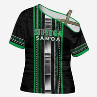 Personalised Siusega Samoa Cross Shoulder Shirt Samoan Tribal Pattern