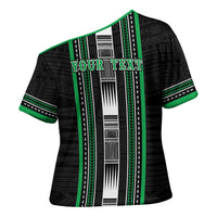 Personalised Siusega Samoa Cross Shoulder Shirt Samoan Tribal Pattern