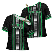 Personalised Siusega Samoa Cross Shoulder Shirt Samoan Tribal Pattern