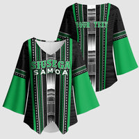 Personalised Siusega Samoa Kimono Sleeve Blouse Samoan Tribal Pattern