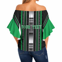 Personalised Siusega Samoa Off Shoulder Wrap Waist Top Samoan Tribal Pattern LT05 - Polynesian Pride