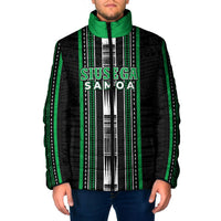 Personalised Siusega Samoa Padded Jacket Samoan Tribal Pattern LT05 Men Green - Polynesian Pride