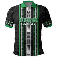 Personalised Siusega Samoa Polo Shirt Samoan Tribal Pattern LT05 Green - Polynesian Pride