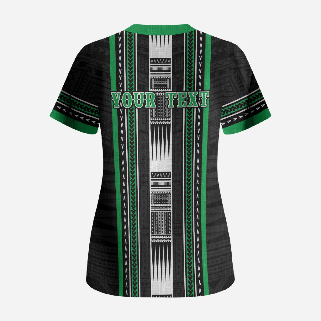 Personalised Siusega Samoa Scrub Top Samoan Tribal Pattern LT05 - Polynesian Pride