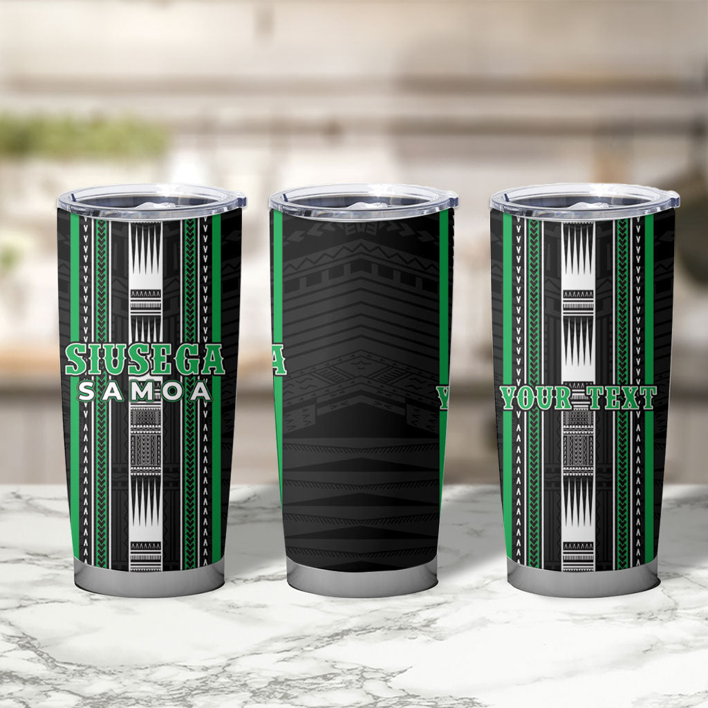 Personalised Siusega Samoa Tumbler Cup Samoan Tribal Pattern