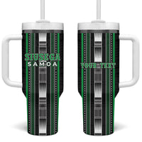 Personalised Siusega Samoa Tumbler With Handle Samoan Tribal Pattern