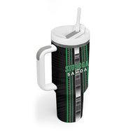 Personalised Siusega Samoa Tumbler With Handle Samoan Tribal Pattern