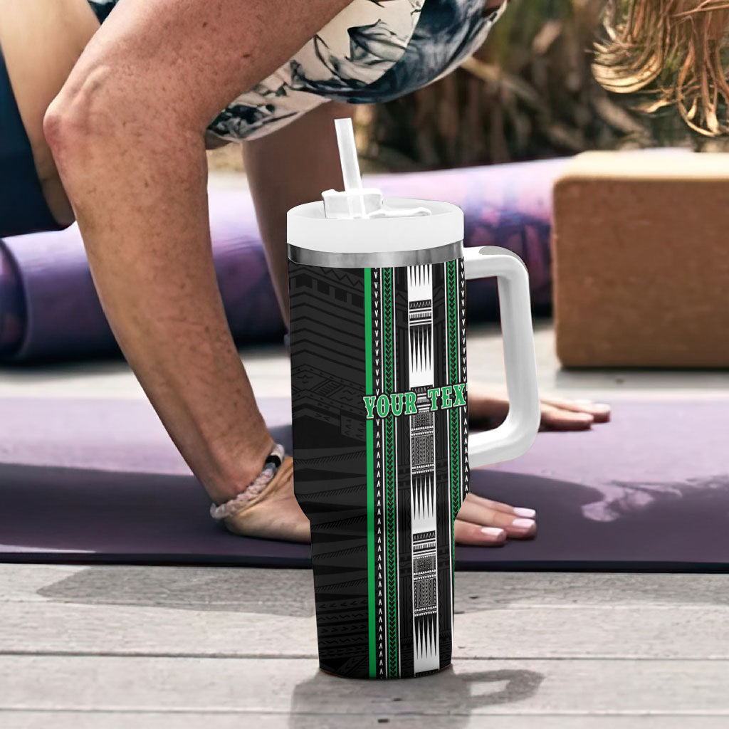 Personalised Siusega Samoa Tumbler With Handle Samoan Tribal Pattern