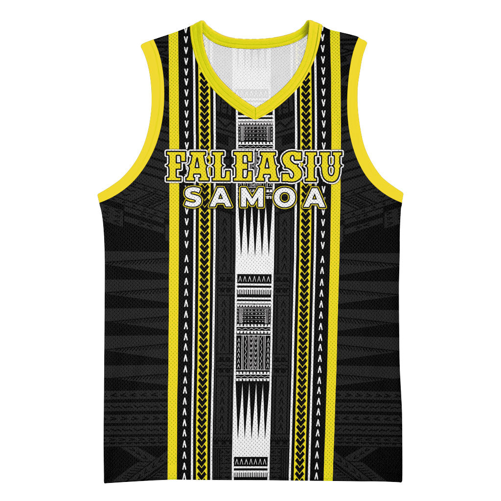 Personalised Faleasiu Samoa Basketball Jersey Samoan Tribal Pattern
