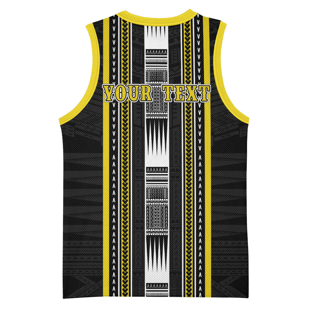 Personalised Faleasiu Samoa Basketball Jersey Samoan Tribal Pattern