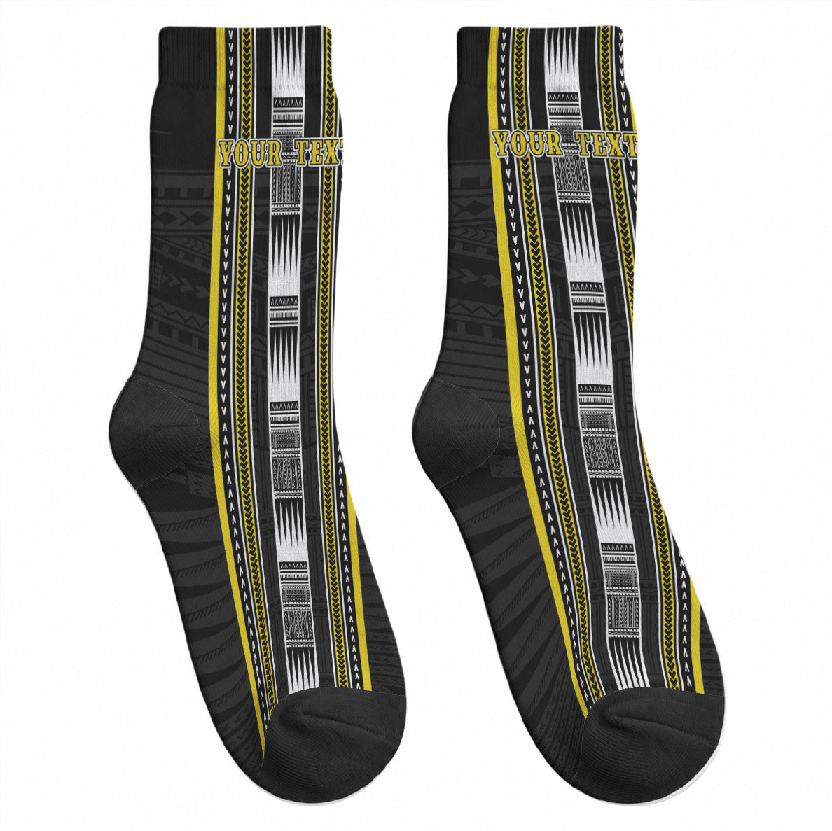 Personalised Faleasiu Samoa Crew Socks Samoan Tribal Pattern LT05 - Polynesian Pride