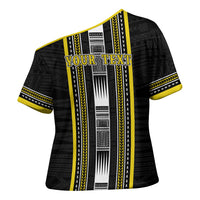 Personalised Faleasiu Samoa Cross Shoulder Shirt Samoan Tribal Pattern LT05 - Polynesian Pride