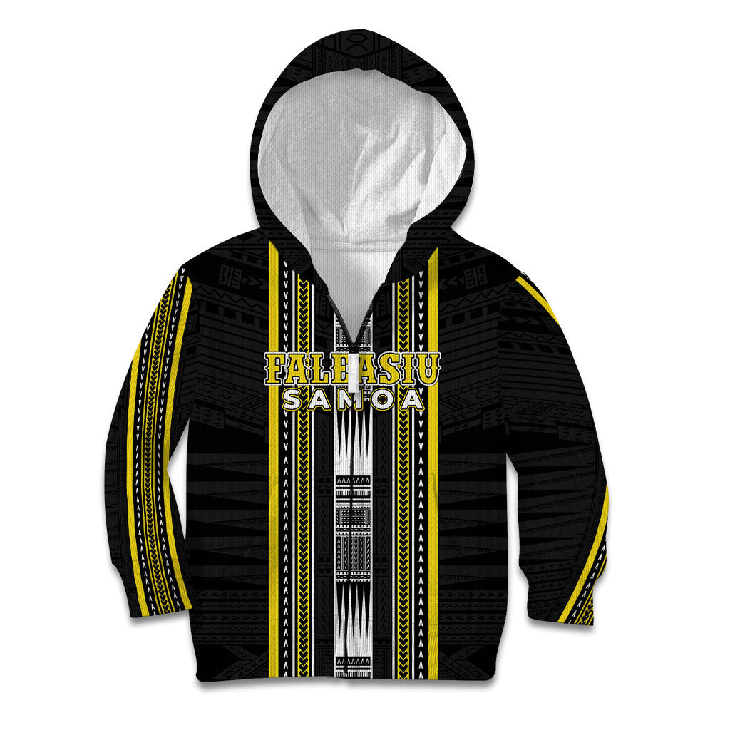 Personalised Faleasiu Samoa Kid Hoodie Samoan Tribal Pattern LT05 Zip Hoodie Yellow - Polynesian Pride