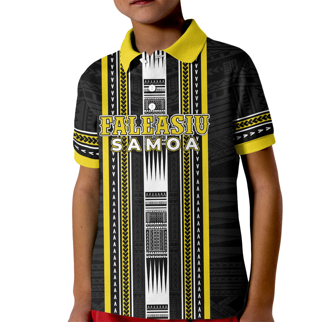 Personalised Faleasiu Samoa Kid Polo Shirt Samoan Tribal Pattern LT05 Kid Yellow - Polynesian Pride