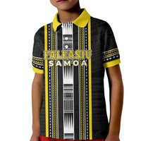 Personalised Faleasiu Samoa Kid Polo Shirt Samoan Tribal Pattern LT05 Kid Yellow - Polynesian Pride