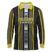 Personalised Faleasiu Samoa Long Sleeve Polo Shirt Samoan Tribal Pattern