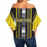 Personalised Faleasiu Samoa Off Shoulder Wrap Waist Top Samoan Tribal Pattern