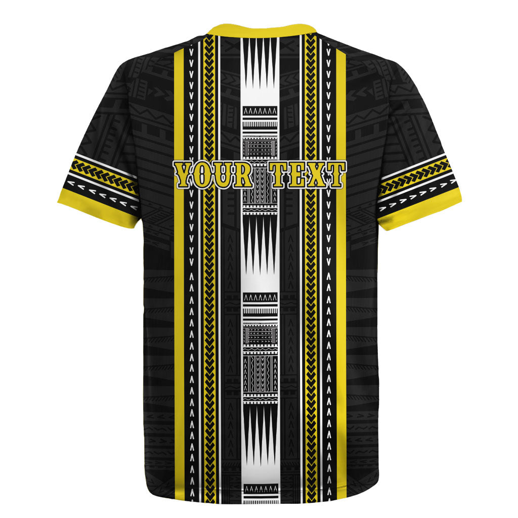 Personalised Faleasiu Samoa Rugby Jersey Samoan Tribal Pattern