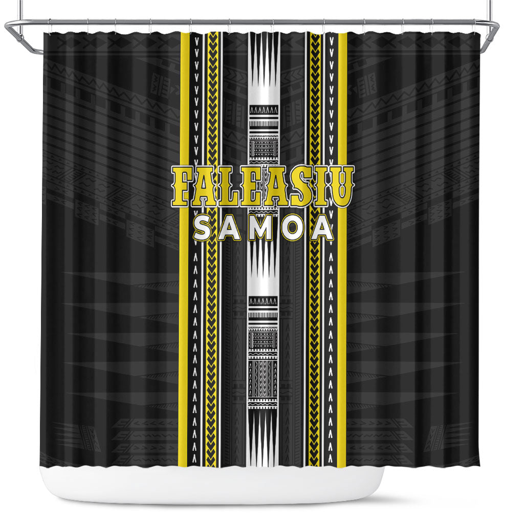 Faleasiu Samoa Shower Curtain Samoan Tribal Pattern LT05 Yellow - Polynesian Pride