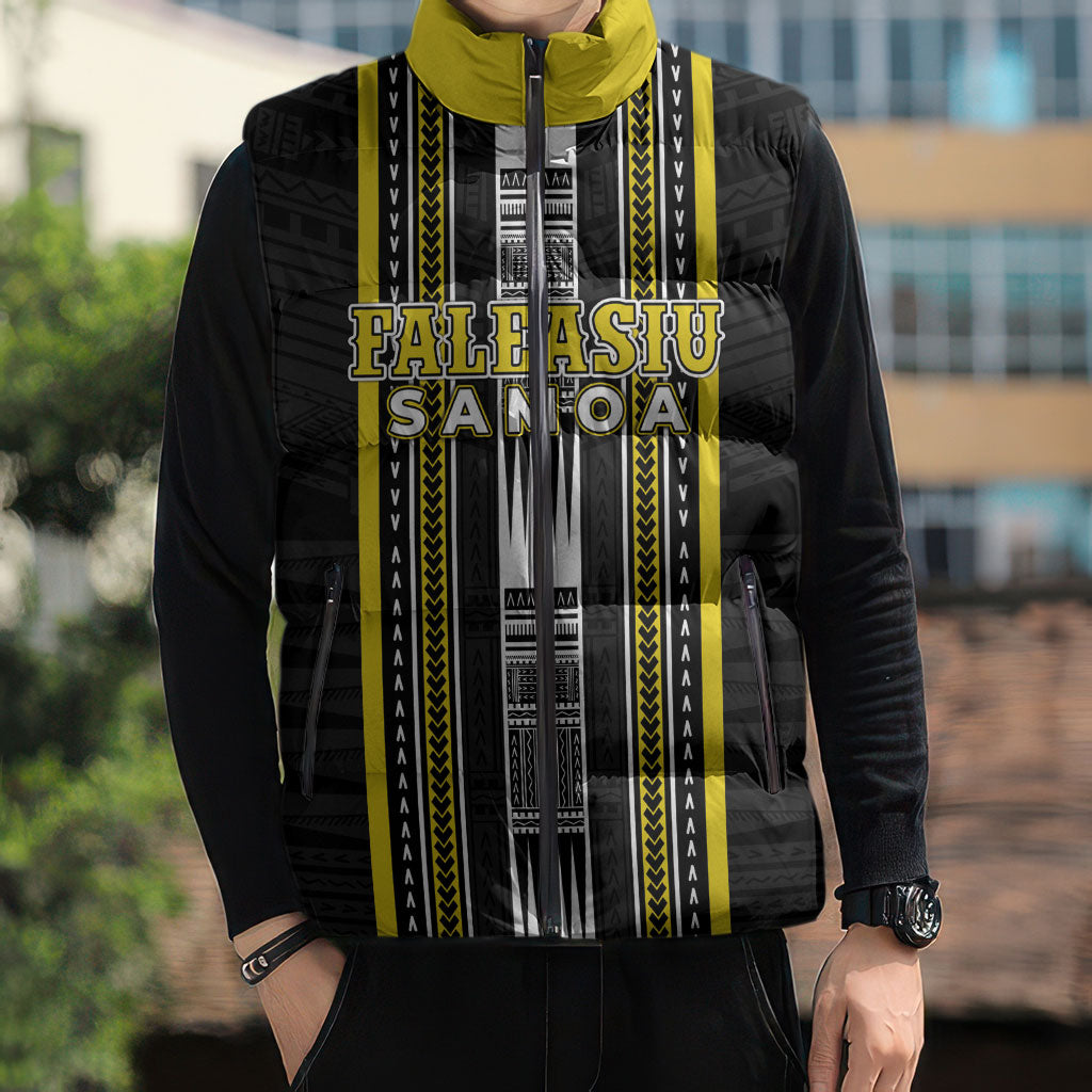 Personalised Faleasiu Samoa Sleeveless Puffer Jacket Samoan Tribal Pattern LT05 - Polynesian Pride